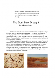 Alexandria Galoussian – Water Report